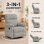 LLappuil Recliner Chair, 360° Swivel Reclining Chair, Manual Nursery Glider Rocker Recliner Chair for Living Room, Corduroy Beige
