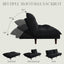 LLappuil 71" Corduroy Futon Convertible Sofa Bed, Loveseat Sleeper Sofa Couch for Living Room Apartment Black