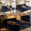 LLappuil 95" Pull Out Sofa Bed Queen Size, Oversized Corduroy Loveseat Sofa Couch Convertible Sofa Bed for Living Room Blue