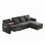 LLappuil 108" Sectional Sofa, Oversized Sectional Couch with Pull Out Sofa Bed, Chenille Sofa Couch Convertible Sofa Bed with Recliner Chair, Small Tabletop, Storage Chaise for Living Room
