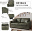LLappuil 69" Loveseat Sofa, Upholstered Couch with 2 Throw Pillows for Living Room, Foil Fabric Green