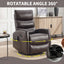 LLappuil Recliner Chair, 360° Swivel Massage Recliner Chair with Heat, Nursery Glider Rocker Faux Leather Recliner Chair for Living Room Beige