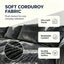 LLappuil 131" Sectional Sofa, U Shaped Sectional Couch with Chaise, Boneless Corduroy Sofa Couch for Living Room Black