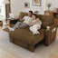 LLappuil 81" Loveseat Sofa with Recliner Chair, 3 Seat Sofa with Pull Out Sofa Bed, Chenille Sofa Couch Convertible Sofa Bed with Tabletop, Cup Holder, USB & Type-c Charging Port for Living Room