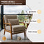 LLappuil Accent Chair, Mid-Century Modern Reading Single Sofa Chair for Living Room Camel