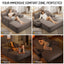 LLappuil Chaise Lounge Chair Indoor, Corduroy Boneless Sofa Bed, Deep Seat Sleeper Couch Reading Chairs, Cloud Sofas Couches for Living Room, No Assembly Required Brown