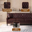 LLappuil Sectional Sofa, 103" x 103" Chesterfield Sofa with Nailhead, 7 Seat Faux Leather Tufted Couch for Living Room Brown