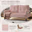 LLappuil Loveseat Sofa, 47" Small Couch, Love Seat Corduroy Sofa Couch for Compact Space Pink