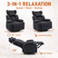 LLappuil Chenille Recliner Chair, 360° Swivel Reclining Chair with Detachable Adjustable Neck Pillow, Manual Nursery Glider Rocker Recliner Chair for Living Room Blue