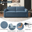 LLappuil 73" Loveseat Sofa, Pull Out Sofa Bed Full Size with 3" Mattress, Corduroy Sofa Couch with USB Ports, Cup Holders, Phone Holder Convertible Sofa Bed for Living Room Blue
