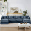LLappuil Modular Sectional Sofa, Sectional Couch with 2 Movable Ottoman, Chenille 6 Seat Cloud Sofa Couch for Living Room Blue