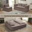 LLappuil Sectional Sofa Bed, Futon Convertible Sofa Bed King Size, Plush Corduroy Loveseat Sofa Couch for Living Room Brown