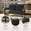 LLappuil Loveseat Sofa, 47" Small Couch, Love Seat Corduroy Sofa Couch for Compact Space Dark Gray