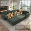 LLappuil Sectional Sofa, Pull Out Sofa Bed King Size, 6 Seat Chenille Sofa Couch Convertible Sleeper Sofa Bed for Living Room Green