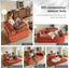 LLappuil 78" Corduroy Sofa Bed, Floor Sofa Convertible Sofa Bed, Loveseat Sofa for Living Room, No Assembly Orange