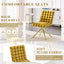 LLappuil Dining Chair Set of 2, 2 Piece Puffy Bubble Kitchen Dining Chair with with Metal Legs, Tufted Velvet 360° Swivel Accent Chair for Dining Room, Kitchen, Living Room