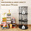LLappuil 3 Tier Rotating Bookshelf, 360° Display Swivel Bookcase, Corner Bookshelf for for Bedroom, Living Room Black