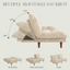 LLappuil 71" Corduroy Futon Convertible Sofa Bed, Loveseat Sleeper Sofa Couch for Living Room Apartment Beige