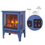 LLappuil 18" Electric Fireplace, Freestanding Electric Fireplace Stove Heater with 3D Flame Effect for 800 Sq. Ft, 1400W /700W heat/ 5000 BTU Blue