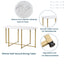 LLappuil Dining Table Set for 6, 7 Piece Dining Table Set with 55" Dining Table, 6 Dining Chairs Gold