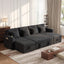 LLappuil 107" Sectional Sofa, U Shaped Sectional Couch with Storage Chaise, Pull Out Sofa Bed Convertible Sofa Bed, Corduroy Sofa Couch with USB Charging Port, Cup Holder for Living Room Black