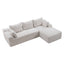 LLappuil 95" Sectional Sofa, Modular Sectional Couch with Left Chaise, Deep Seat Corduroy Cloud Sofa for Living Room