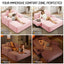 LLappuil Chaise Lounge Chair Indoor, Corduroy Boneless Sofa Bed, Deep Seat Sleeper Couch Reading Chairs, Cloud Sofas Couches for Living Room, No Assembly Required Pink