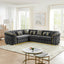 LLappuil Sectional Sofa, 111" Chesterfield Sofa with Curved Arm Button Tufted, Velvet Cloud Sofa Couch for Living Room Gray