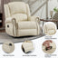 LLappuil Recliner Chair, 360° Swivel Massage Recliner Chair with Heat, Nursery Glider Rocker Manual Recliner Chair with Side Pockets for Living Room, Bedroom Beige