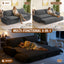 LLappuil 73" Pull Out Sofa Bed Queen Size, Corduroy Loveseat Sofa Couch Convertible Sofa Bed for Living Room Gray
