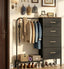 Dresser with Hanging Rack & 4 Drawers 44-inch, Lightweight Movable Closet for Bedroom,living room,Black