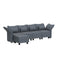 LLappuil Velvet Modular Sectional Sofa L Shaped Corner Couch with Storage, 127.8" 5-Seater Modern Sofa with Chaise, High Back Recliner Sleeper Couches, Anti-Scratch Grey