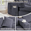 LLappuil Sectional Sofa, Oversized 138" Sectional Couch Convertible Sofa Bed, 6 Seat Corduroy Sofa Couch with Side Pocket for Living Room, No Assembly Dark Gray