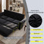 LLappuil King Size Pull Out Sofa Bed, Oversized Loveseat Sofa Convertible Sleeper Sofa Bed, Velvet Sofa Couch for Living Room Apartment Black
