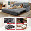 LLappuil Pull Out Sofa Bed King Size, 82" Loveseat Sofa with Bluetooth Speakers, USB Ports, Side Pockets, Corduroy Sofa Couch Convertible Sofa Bed for Living Room Gray