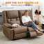 LLappuil Loveseat Recliner Chair, Massage Recliner Chair with Heating, Manual Oversized Recliner Home Theater with Cup Holders, Side Pocket for Adults