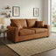 LLappuil 69" Loveseat Sofa, Upholstered Couch with 2 Throw Pillows for Living Room, Foil Fabric Brown