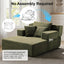 LLappuil Chaise Lounge Chair Indoor, Corduroy Boneless Sofa Bed with Cup Holder, Deep Seat Sleeper Couch Reading Chairs, Cloud Sofas Couches for Living Room, No Assembly Required Green