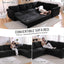 LLappuil Sectional Sofa Couch, Oversized Chenille Sofa with Pull Out Sofa Bed for Living Room Black
