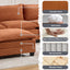 LLappuil Sectional Sofa, 4 Seat Corduroy Cloud Sofa Couch with Reversible Ottoman for Living Room Orange