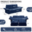 LLappuil Pull Out Sofa Bed Queen Size, Loveseat Sofa Convertible Sleeper Sofa Bed, Velvet Sofa Couch with Adjustbale Armrest, USB Charging Port for Living Room Blue