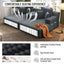 LLappuil 2 Piece Chaise Lounge Chair Indoor, Corduroy Boneless Sofa Bed, Deep Seat Sleeper Couch Reading Chairs, Cloud Sofas Couches for Living Room, No Assembly Required Dark Gray