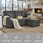 LLappuil 71" Sectional Sofa, Sectional Couch with Pull Out Sofa Bed Twin Size, Convertible Sofa Bed with Storage Chaise for Living Room, Compact Space, Polyester Fabric Dark Gray
