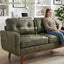 LLappuil 65" Loveseat Sofa, Love Seat Small Sofa Couch for Living Room, Bedroom, Compact Space, Foil Fabric Green