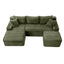 LLappuil Sectional Sofa, 106" U Shaped Modular Sectional Couch with Left Chaise, Cloud Courduroy Sofa Couch with Movable Ottoman for Living Room Green