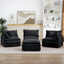LLappuil Modular Sectional Sofa, Sectional Couch with Movable Ottoman, Chenille 4 Seat Cloud Sofa Couch for Living Room Black