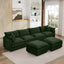 LLappuil Modular Sectional Sofa, Sectional Couch with 2 Movable Ottoman, Chenille 6 Seat Cloud Sofa Couch for Living Room Green