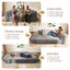 LLappuil 80" Futon, 3 Seat Sofa Convertible Sofa Bed, Chenille Sofa Couch for Living Room Gray