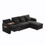 LLappuil 108" Sectional Sofa, Oversized Sectional Couch with Pull Out Sofa Bed, Chenille Sofa Couch Convertible Sofa Bed with Recliner Chair, Small Tabletop, Storage Chaise for Living Room