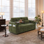 LLappuil Loveseat Sofa, Pull Out Sofa Bed Queen Size, Corduroy Sofa Couch with 360° Swivel Tabletop, USB Charging Port, Cup Holder for Living Room Green